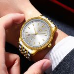 Fashion, accesorii si bijuterii - Barbati - Bijuterii barbati - Ceasuri barbati - Ceas barbatesc, Lige, Quartz, Analog, Fashion, Casual, Business, Argintiu Auriu Alb - Infinity.ro