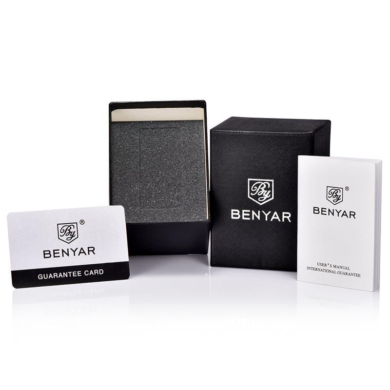 Fashion, accesorii si bijuterii - Barbati - Bijuterii barbati - Ceasuri barbati - Ceas barbati Benyar Cronograf Quartz Luxury Analog Otel Argintiu - Infinity.ro