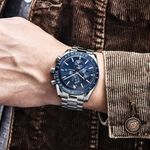 Fashion, accesorii si bijuterii - Barbati - Bijuterii barbati - Ceasuri barbati - Ceas barbati Benyar Cronograf Quartz Luxury Analog Otel Argintiu - Infinity.ro