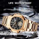 Fashion, accesorii si bijuterii - Barbati - Bijuterii barbati - Ceasuri barbati - Ceas Barbati Lige 6821 Rose Gold-Negru, Mecanic, Design Business, Rezistent Socuri, 3ATM - Infinity.ro