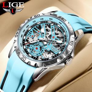 Ceas Barbati Lige 89118 Cyan – Ceas Mecanic, Design Sport, Functii Multiple, Afisaj Luminos, Rezistent la Apa 3ATM