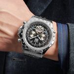 Fashion, accesorii si bijuterii - Barbati - Bijuterii barbati - Ceasuri barbati - Ceas Barbati Lige 89119 Argintiu-Negru, Mecanic, Design Business, Rezistent Socuri, 3ATM - Infinity.ro