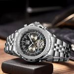 Fashion, accesorii si bijuterii - Barbati - Bijuterii barbati - Ceasuri barbati - Ceas Barbati Lige 89119 Argintiu-Negru, Mecanic, Design Business, Rezistent Socuri, 3ATM - Infinity.ro