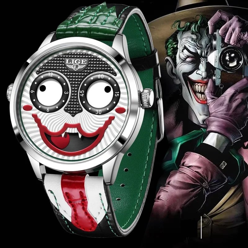 Fashion, accesorii si bijuterii - Barbati - Bijuterii barbati - Ceasuri barbati - Ceas Barbati Lige 89160 Argintiu-Verde, Design Fashion Joker, Rezistent Socuri, 3ATM - Infinity.ro