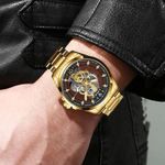 Fashion, accesorii si bijuterii - Barbati - Bijuterii barbati - Ceasuri barbati - Ceas barbati Lige Auriu Otel Quartz Analog Elegant Business - Infinity.ro