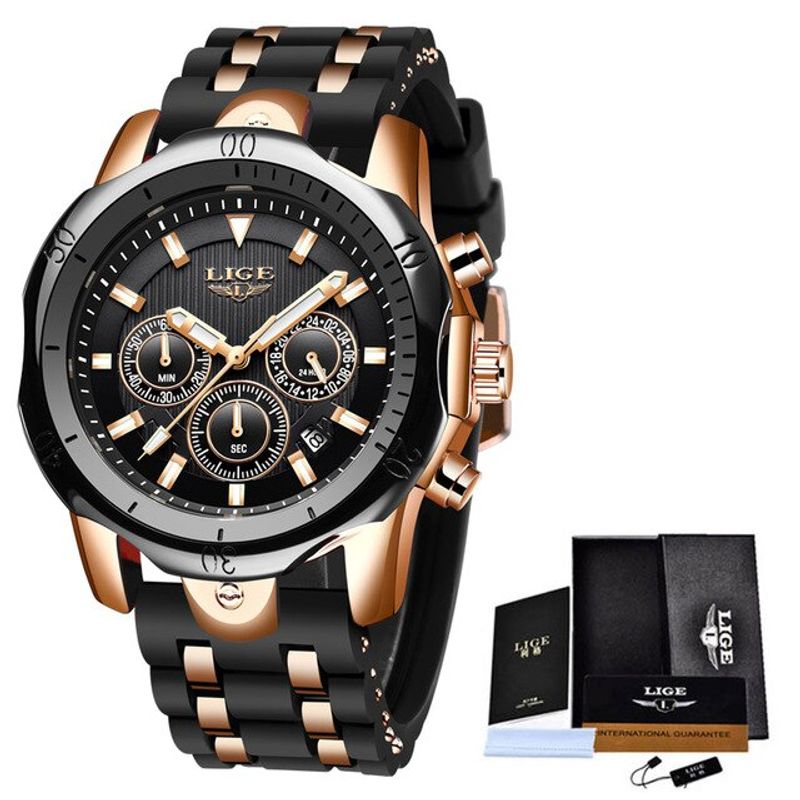 Fashion, accesorii si bijuterii - Barbati - Bijuterii barbati - Ceasuri barbati - Ceas barbati Lige Casual Quartz Silicon - Infinity.ro