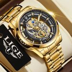 Fashion, accesorii si bijuterii - Barbati - Bijuterii barbati - Ceasuri barbati - Ceas barbati Lige Auriu Otel Quartz Analog Elegant Business - Infinity.ro