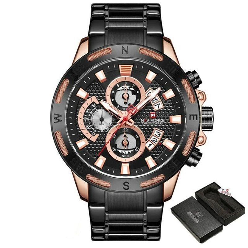 Fashion, accesorii si bijuterii - Barbati - Bijuterii barbati - Ceasuri barbati - Ceas barbati Naviforce Analog Afisare data Indici fosforescenti Negru - Infinity.ro