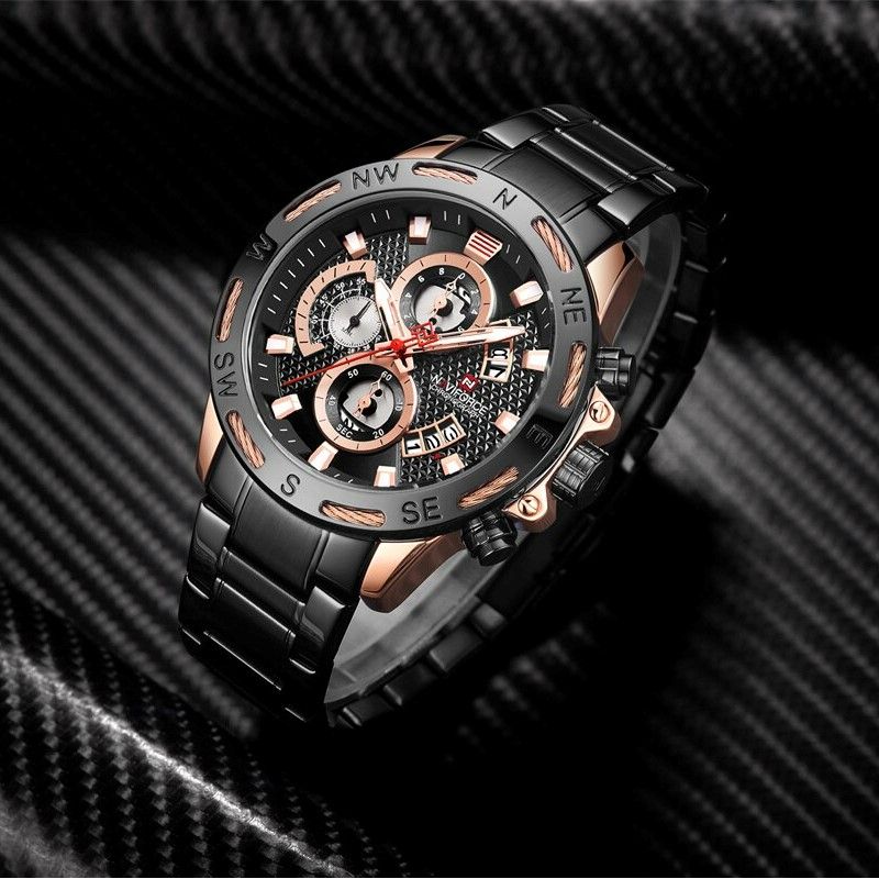 Fashion, accesorii si bijuterii - Barbati - Bijuterii barbati - Ceasuri barbati - Ceas barbati Naviforce Analog Afisare data Indici fosforescenti Negru - Infinity.ro