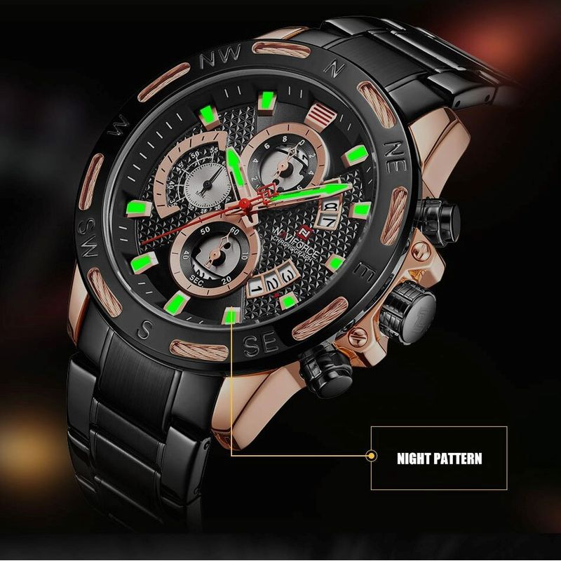 Fashion, accesorii si bijuterii - Barbati - Bijuterii barbati - Ceasuri barbati - Ceas barbati Naviforce Analog Afisare data Indici fosforescenti Negru - Infinity.ro