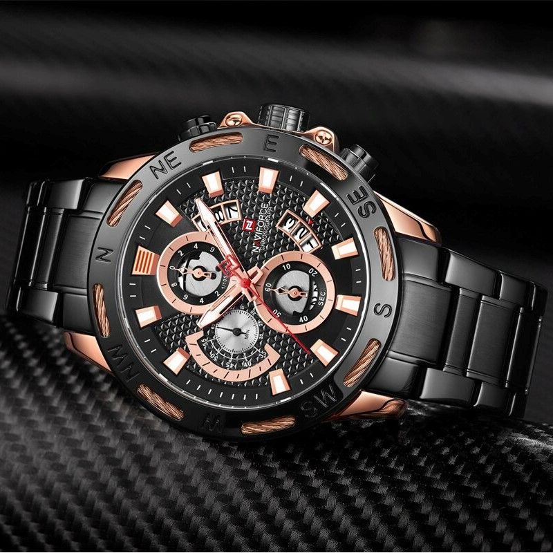 Fashion, accesorii si bijuterii - Barbati - Bijuterii barbati - Ceasuri barbati - Ceas barbati Naviforce Analog Afisare data Indici fosforescenti Negru - Infinity.ro