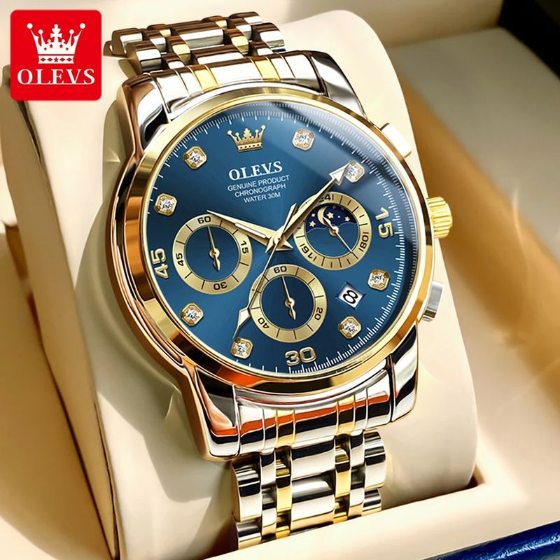 Fashion, accesorii si bijuterii - Barbati - Bijuterii barbati - Ceasuri barbati - Ceas barbati Olevs Analog Quartz Business Cronograf Data - Infinity.ro