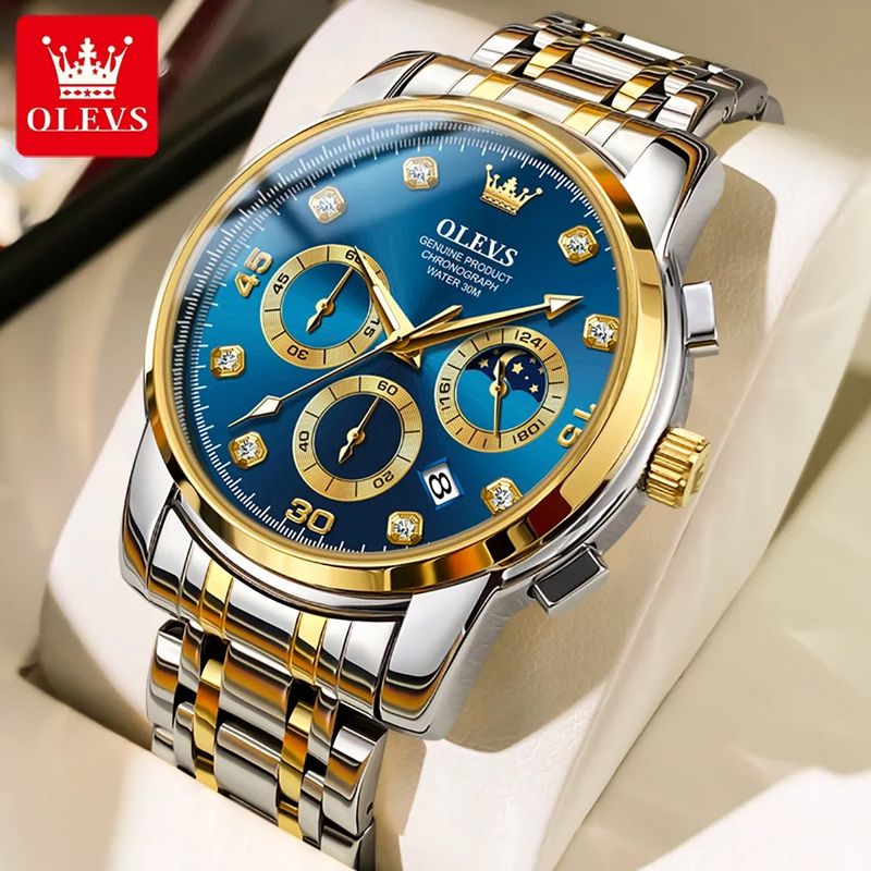 Fashion, accesorii si bijuterii - Barbati - Bijuterii barbati - Ceasuri barbati - Ceas barbati Olevs Analog Quartz Business Cronograf Data - Infinity.ro