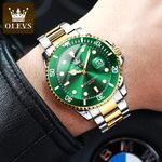 Fashion, accesorii si bijuterii - Barbati - Bijuterii barbati - Ceasuri barbati - Ceas barbati Olevs Analog Quartz Elegant Verde Afisare data Otel - Infinity.ro
