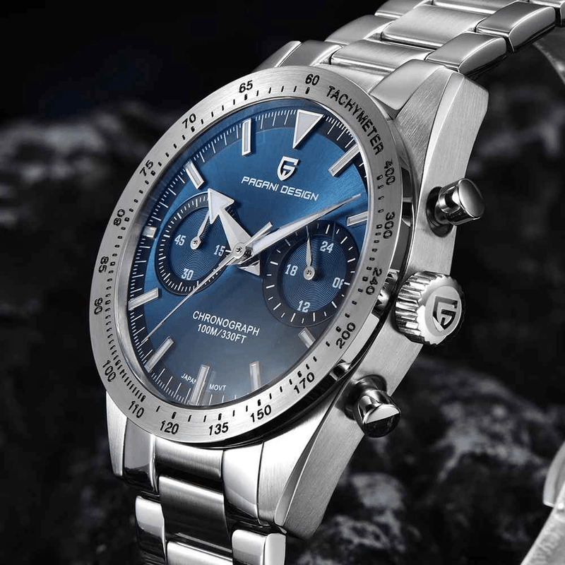 Fashion, accesorii si bijuterii - Barbati - Bijuterii barbati - Ceasuri barbati - Ceas Barbati Pagani Design PD-1766 Albastru, Chronograph VK64, 40mm, Safir, Otel, 100M - Infinity.ro