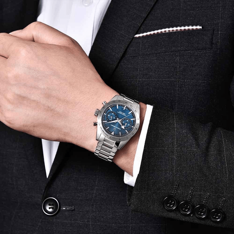 Fashion, accesorii si bijuterii - Barbati - Bijuterii barbati - Ceasuri barbati - Ceas Barbati Pagani Design PD-1766 Albastru, Chronograph VK64, 40mm, Safir, Otel, 100M - Infinity.ro