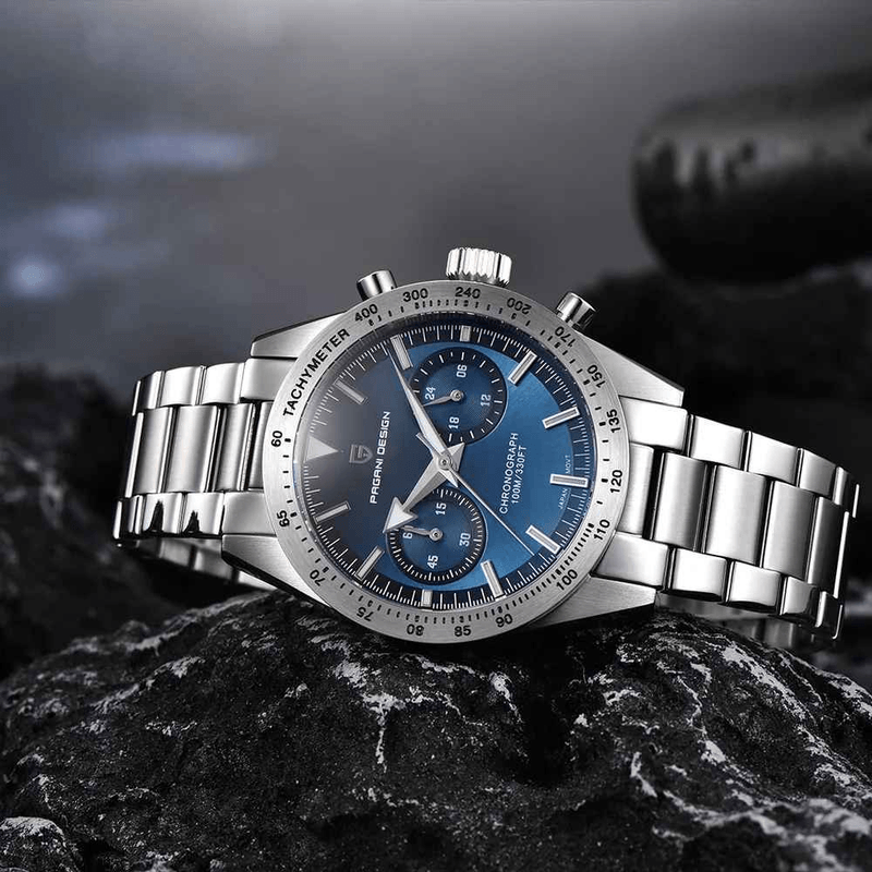 Fashion, accesorii si bijuterii - Barbati - Bijuterii barbati - Ceasuri barbati - Ceas Barbati Pagani Design PD-1766 Albastru, Chronograph VK64, 40mm, Safir, Otel, 100M - Infinity.ro
