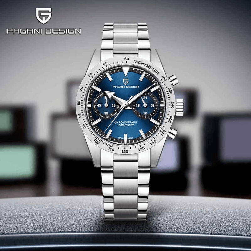 Fashion, accesorii si bijuterii - Barbati - Bijuterii barbati - Ceasuri barbati - Ceas Barbati Pagani Design PD-1766 Albastru, Chronograph VK64, 40mm, Safir, Otel, 100M - Infinity.ro