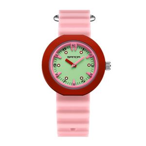 Ceas Copii Sanda 9108 Roz – Design Fashion, Analog, Rezistent la Apa 3ATM