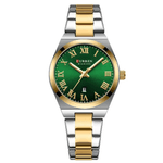 Fashion, accesorii si bijuterii - Femei - Bijuterii femei - Ceasuri femei - Ceas Dama CURREN 9095L Elegant, Quartz, Cadran Verde, Carcasa Aurie, Calendar, 3ATM - Infinity.ro