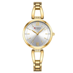 Fashion, accesorii si bijuterii - Femei - Bijuterii femei - Ceasuri femei - Ceas Dama CURREN 9092, Quartz, Bratara Aurie, Cadran Alb, Otel Inoxidabil, 30mm, Elegant si Versatil - Infinity.ro