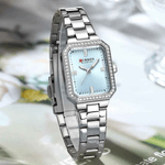 Fashion, accesorii si bijuterii - Femei - Bijuterii femei - Ceasuri femei - Ceas dama Curren Elegant – Cadran albastru, bratara argintie, stil elegant si modern - Infinity.ro