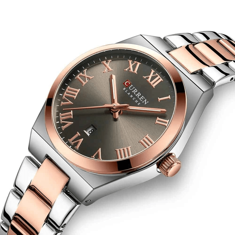 Fashion, accesorii si bijuterii - Femei - Bijuterii femei - Ceasuri femei - Ceas Dama CURREN Elegant, Quartz, Cadran cu Cifre Romane, Bratara din Otel Inoxidabil, Calendar, Rezistent la Apa - Infinity.ro