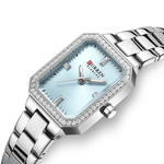 Fashion, accesorii si bijuterii - Femei - Bijuterii femei - Ceasuri femei - Ceas dama Curren Elegant – Cadran albastru, bratara argintie, stil elegant si modern - Infinity.ro