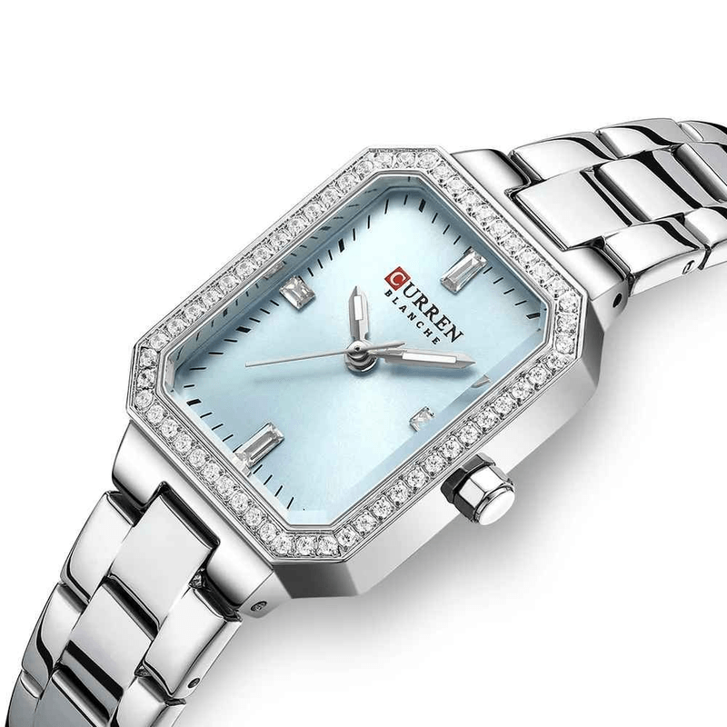 Fashion, accesorii si bijuterii - Femei - Bijuterii femei - Ceasuri femei - Ceas dama Curren Elegant – Cadran albastru, bratara argintie, stil elegant si modern - Infinity.ro