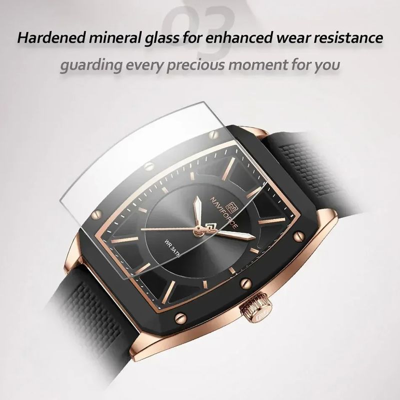 Fashion, accesorii si bijuterii - Femei - Bijuterii femei - Ceasuri femei - Ceas Dama Naviforce 5049 Negru-Auriu - Afisaj Analog, Fashion, Casual, Rezistent la Apa 3ATM - Infinity.ro