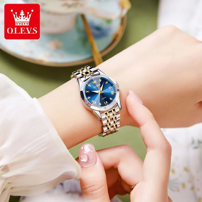 Fashion, accesorii si bijuterii - Femei - Bijuterii femei - Ceasuri femei - Ceas dama Olevs Quartz Analog Afisare data Elegant Business Argintiu - Infinity.ro