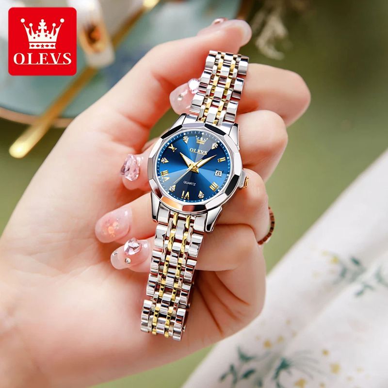 Fashion, accesorii si bijuterii - Femei - Bijuterii femei - Ceasuri femei - Ceas dama Olevs Quartz Analog Afisare data Elegant Business Argintiu - Infinity.ro