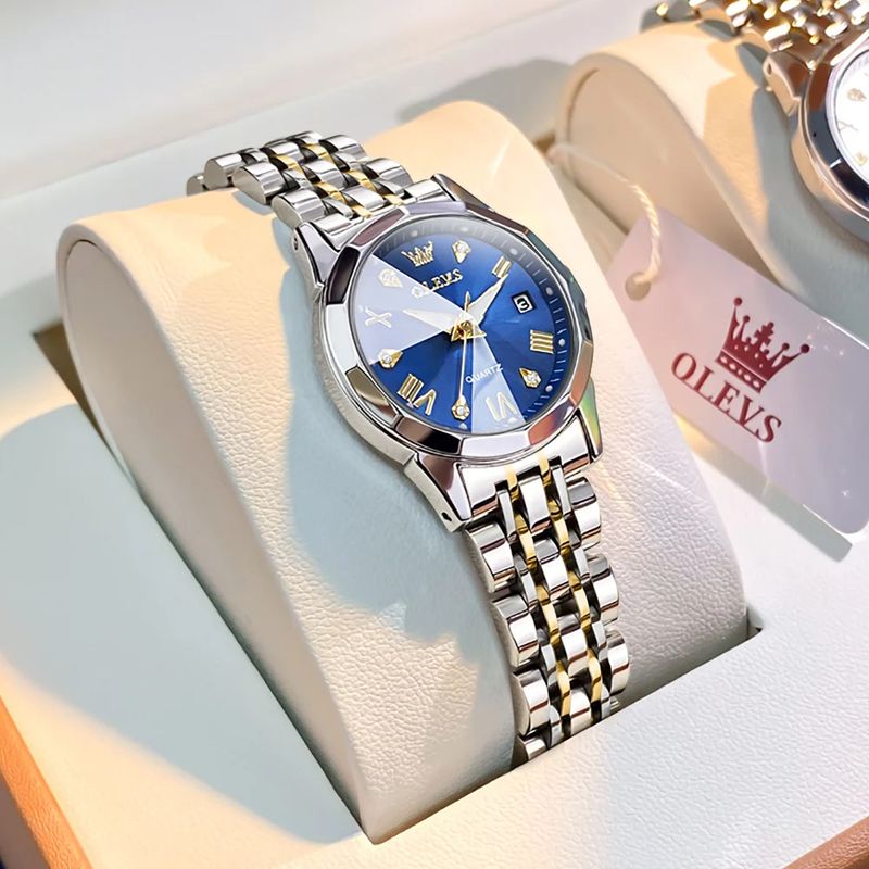 Fashion, accesorii si bijuterii - Femei - Bijuterii femei - Ceasuri femei - Ceas dama Olevs Quartz Analog Afisare data Elegant Business Argintiu - Infinity.ro