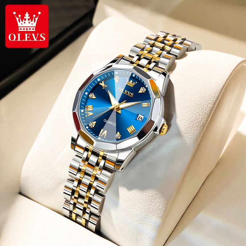 Fashion, accesorii si bijuterii - Femei - Bijuterii femei - Ceasuri femei - Ceas dama Olevs Quartz Analog Afisare data Elegant Business Argintiu - Infinity.ro