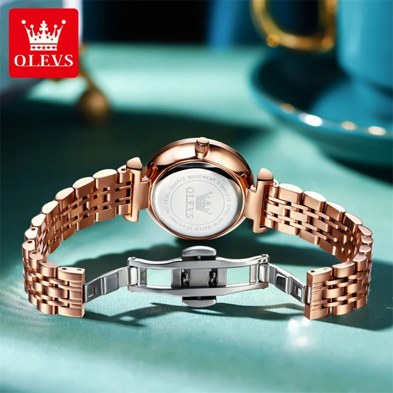 Fashion, accesorii si bijuterii - Femei - Bijuterii femei - Ceasuri femei - Ceas dama Olevs Elegant Quartz Auriu Analog Diamant Auriu - Infinity.ro