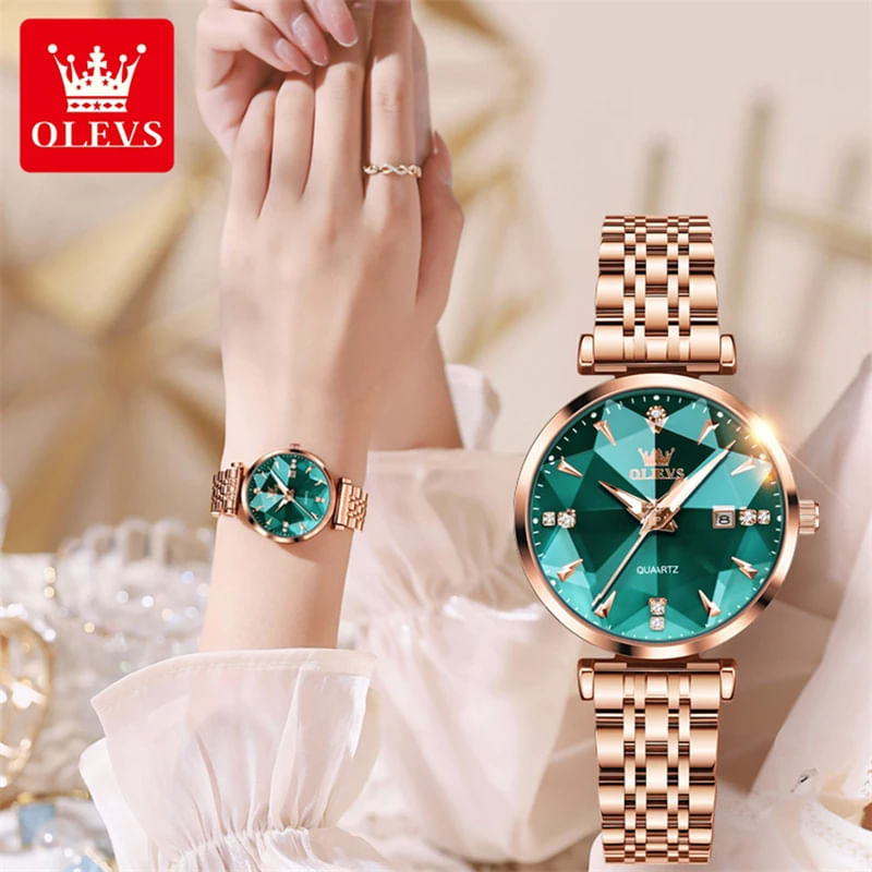 Fashion, accesorii si bijuterii - Femei - Bijuterii femei - Ceasuri femei - Ceas dama Olevs Elegant Quartz Auriu Analog Diamant Auriu - Infinity.ro