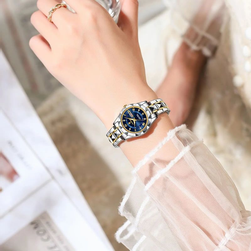 Fashion, accesorii si bijuterii - Femei - Bijuterii femei - Ceasuri femei - Ceas de dama Poedagar Luxury Fashion Casual Quartz Otel Argintiu Albastru - Infinity.ro