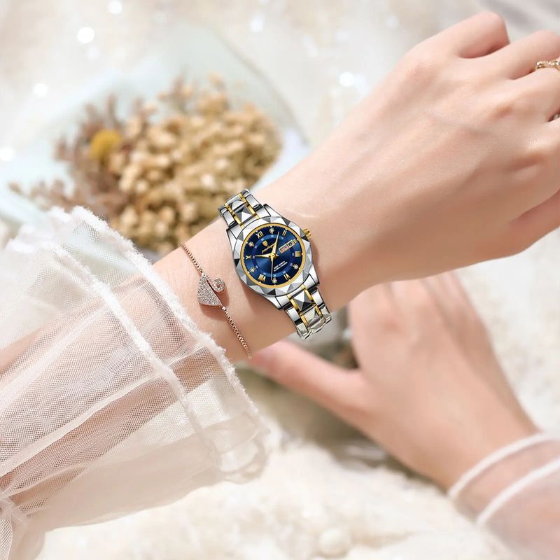 Fashion, accesorii si bijuterii - Femei - Bijuterii femei - Ceasuri femei - Ceas de dama Poedagar Luxury Fashion Casual Quartz Otel Argintiu Albastru - Infinity.ro