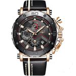 Fashion, accesorii si bijuterii - Barbati - Bijuterii barbati - Ceasuri barbati - Ceas de mana barbatesc, Lige, Analog, Fashion, Casual, Curea din piele, Ecran mare, Cronograf, Mecanism Quartz - Infinity.ro