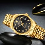 Fashion, accesorii si bijuterii - Barbati - Bijuterii barbati - Ceasuri barbati - Ceas de mana barbati Tevise Clasic Mecanic Automatic Otel inoxidabil Auriu/Negru - Infinity.ro