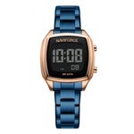 Fashion, accesorii si bijuterii - Femei - Bijuterii femei - Ceasuri femei - Ceas de mana dama Naviforce Sport LCD Electronic Casual Digital Otel Albastru - Infinity.ro