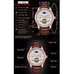 Fashion, accesorii si bijuterii - Barbati - Bijuterii barbati - Ceasuri barbati - Ceas mecanic automatic, Lige, Elegant, Business, curea din piele - Infinity.ro