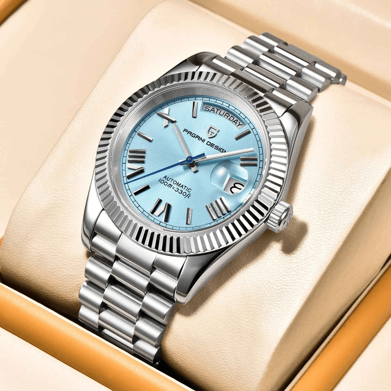 Fashion, accesorii si bijuterii - Barbati - Bijuterii barbati - Ceasuri barbati - Ceas mecanic Pagani Design PD-1752, Seagull ST16, 36mm, afisaj zi si data, otel inoxidabil, rezistenta 100m - Infinity.ro