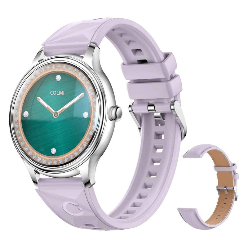 Laptop, Telefoane si Tablete - Wearables si gadgeturi - Gadgeturi - Accesorii SMART - COLMI L28 Air Smartwatch Femei, AMOLED 1.32", Apeluri Bluetooth, Silicon + Piele, Sanatate - Infinity.ro