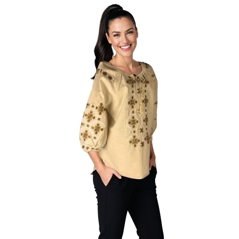 Fashion, accesorii si bijuterii - Femei - Imbracaminte femei - Camasi si bluze femei - Bluza dama 025 crem , marimea 3XL - Infinity.ro