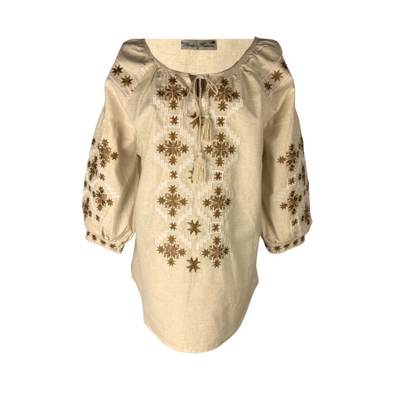 Fashion, accesorii si bijuterii - Femei - Imbracaminte femei - Camasi si bluze femei - Bluza dama 025 crem , marimea 3XL - Infinity.ro
