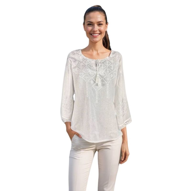 Fashion, accesorii si bijuterii - Femei - Imbracaminte femei - Camasi si bluze femei - Bluza dama RA25 alb mat marimea S - Infinity.ro