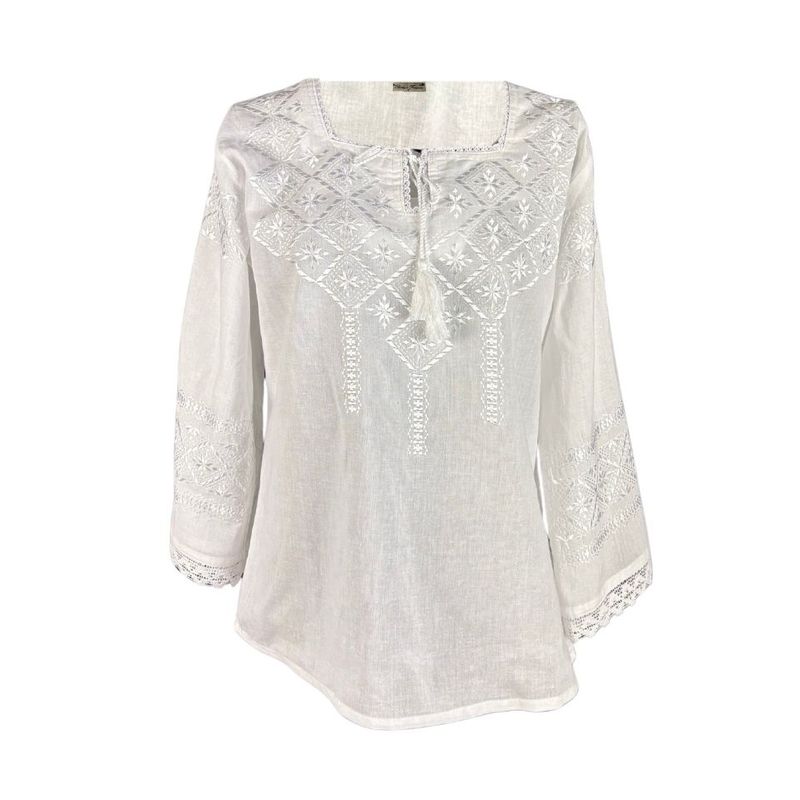 Fashion, accesorii si bijuterii - Femei - Imbracaminte femei - Camasi si bluze femei - Bluza dama RA25 alb mat marimea S - Infinity.ro