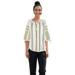 Fashion, accesorii si bijuterii - Femei - Imbracaminte femei - Camasi si bluze femei - Bluza dama RA25 alb/verde marimea S - Infinity.ro