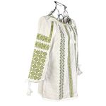Fashion, accesorii si bijuterii - Femei - Imbracaminte femei - Camasi si bluze femei - Bluza dama RA25 alb/verde marimea S - Infinity.ro